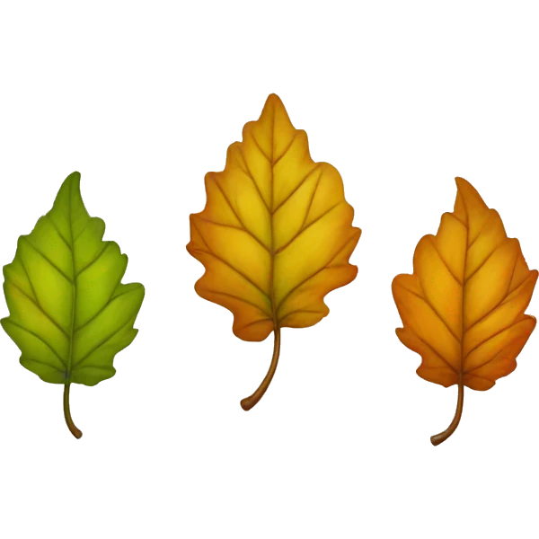 Three autunm leaf  emoji