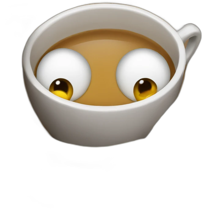 only two eyes inside a blanket and a hand holding acoffee cup emoji