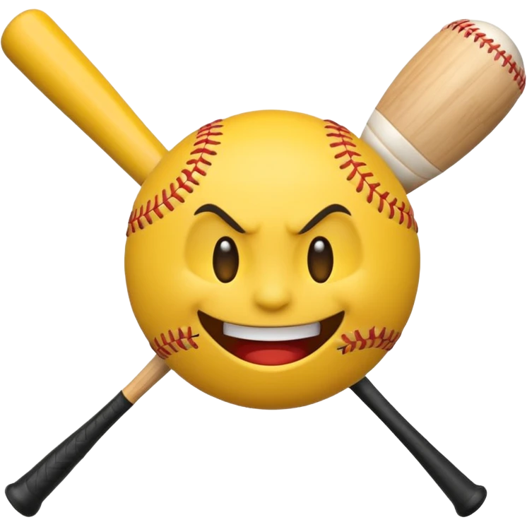 I want a emoji of a emoji with a evil smile throwing a baseball very hard emoji