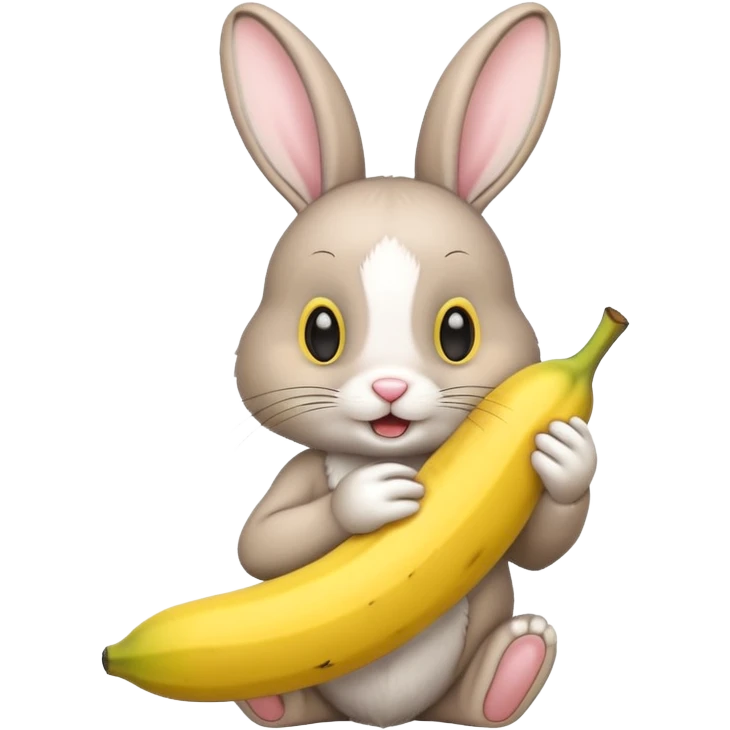 Bunny eating banana emoji