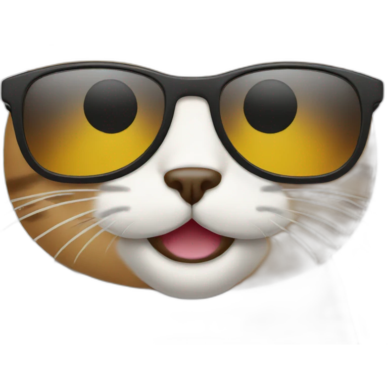 Happy cat with sunglasses  emoji