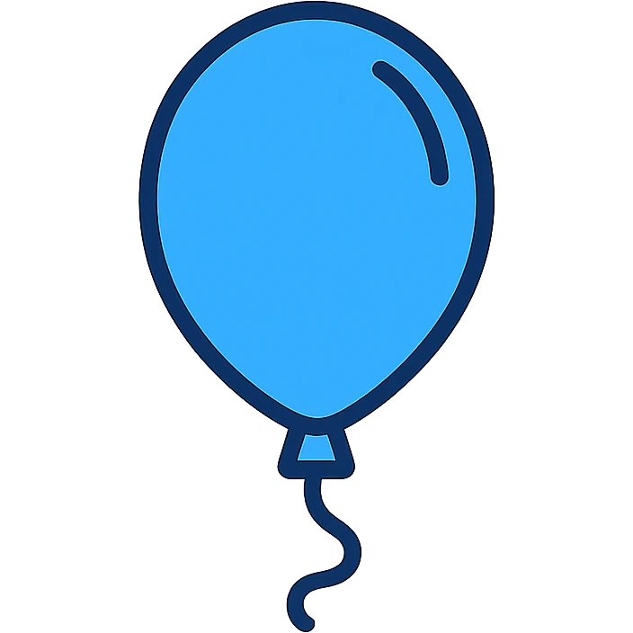 simple blue balloon icon emoji