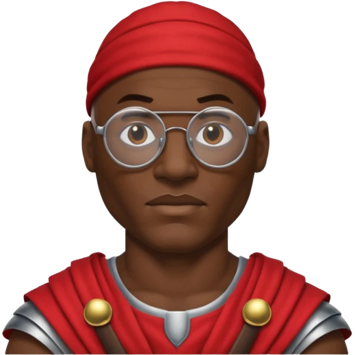 Michael Jordan, wearing gladiator cloth, big round glassed emoji