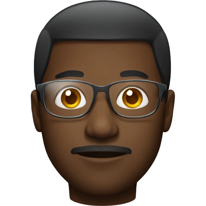black man with glass emoji