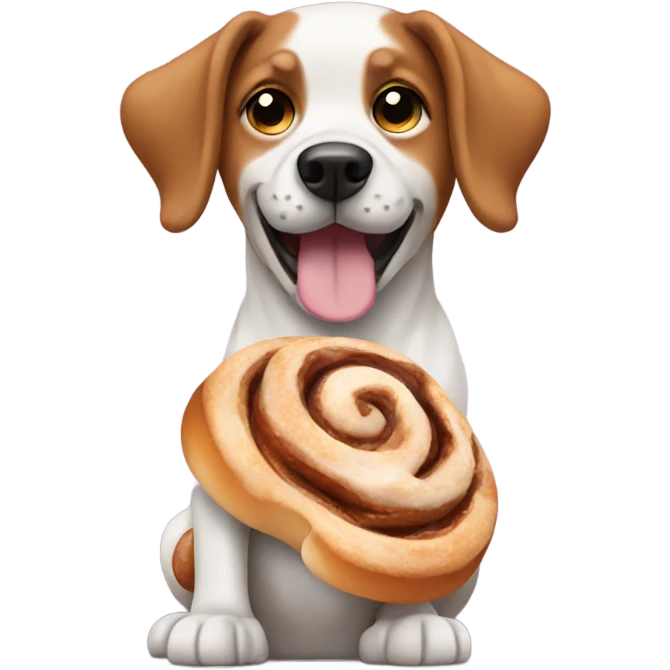 Dog whit a cinnamon roll emoji