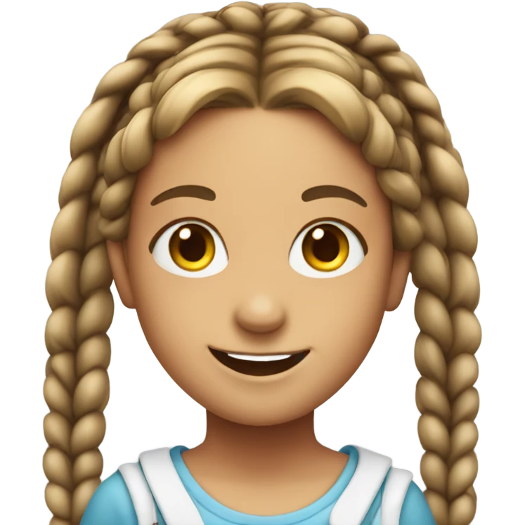 smiling girl with twin braids emoji
