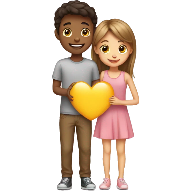 Boy showing love to girl emoji