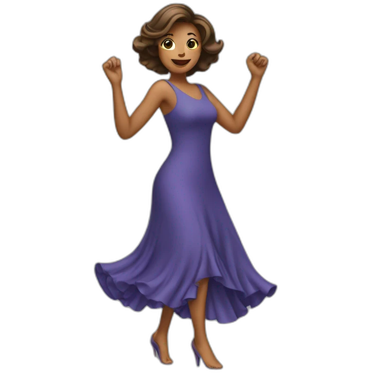 a woman wearing a dress dancing emoji