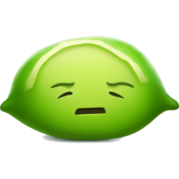 Half cut cartoony lime sleeping emoji