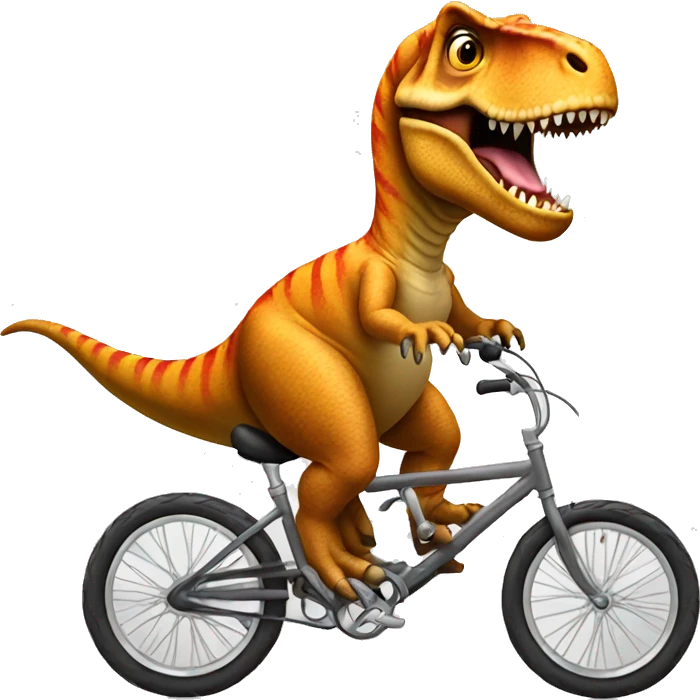 T-Rex riding a bike emoji
