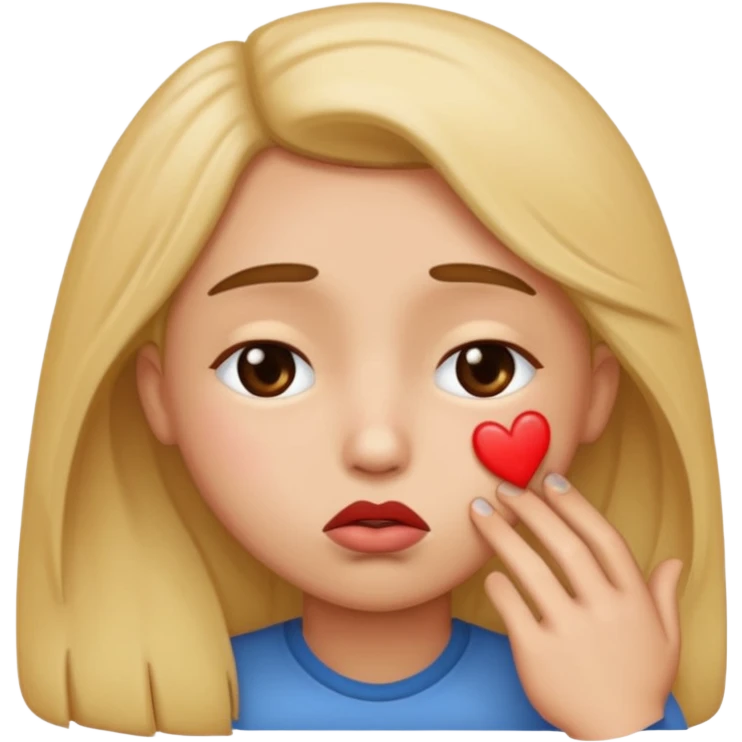 Kiss with sad face  emoji