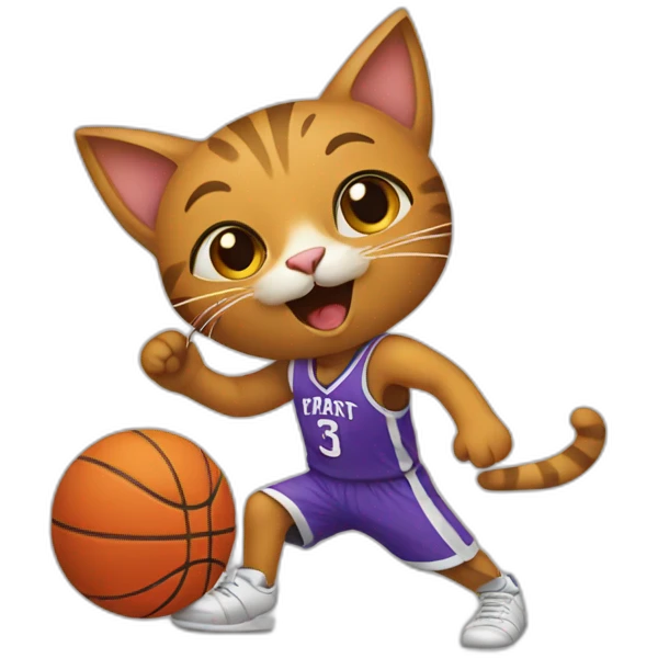 cat playing basketball emoji