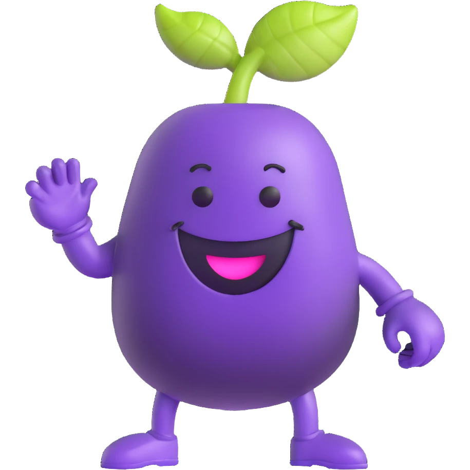 purple grape koolaid man character emoji