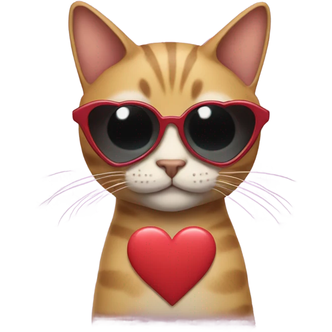 Cat with heart shaped sunglasses emoji