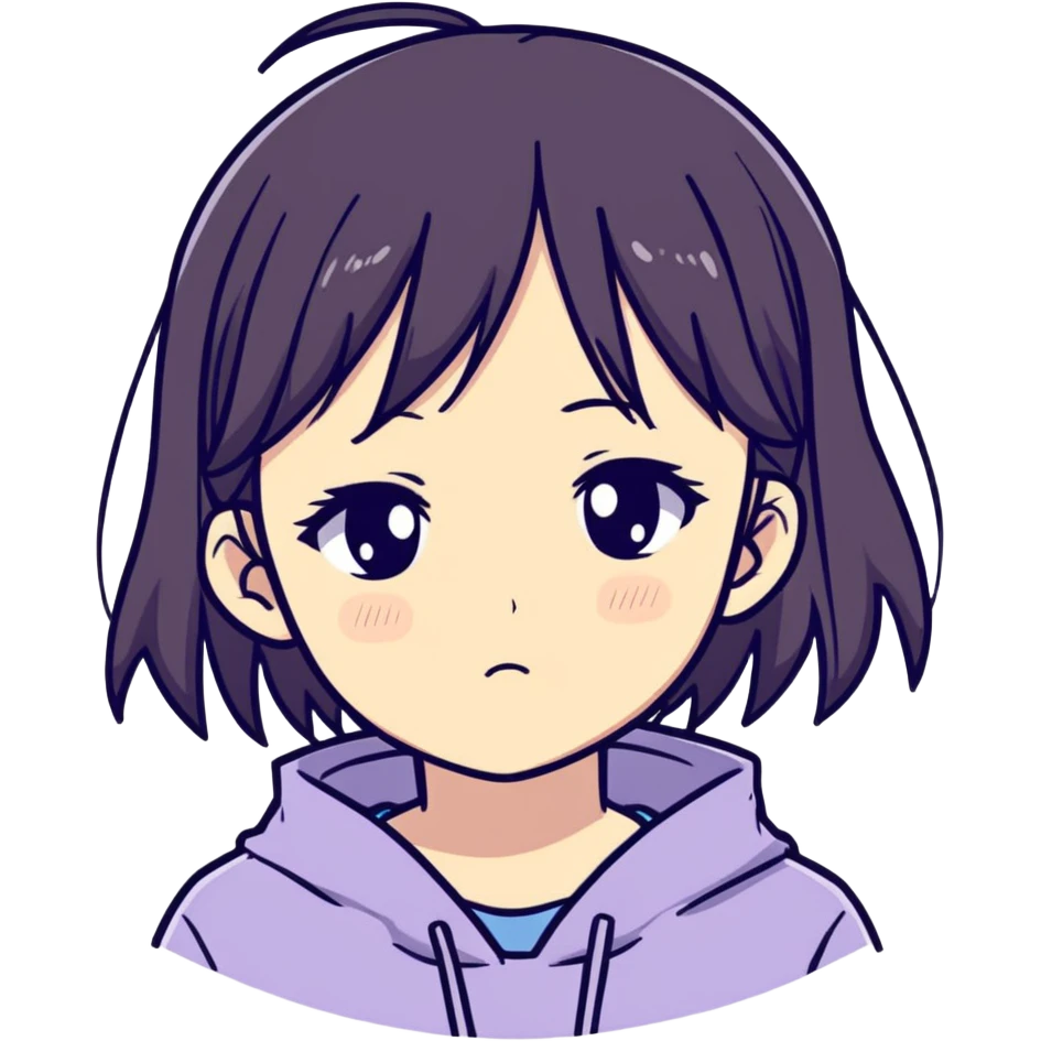 Sadness and depression cute anime girl emoji