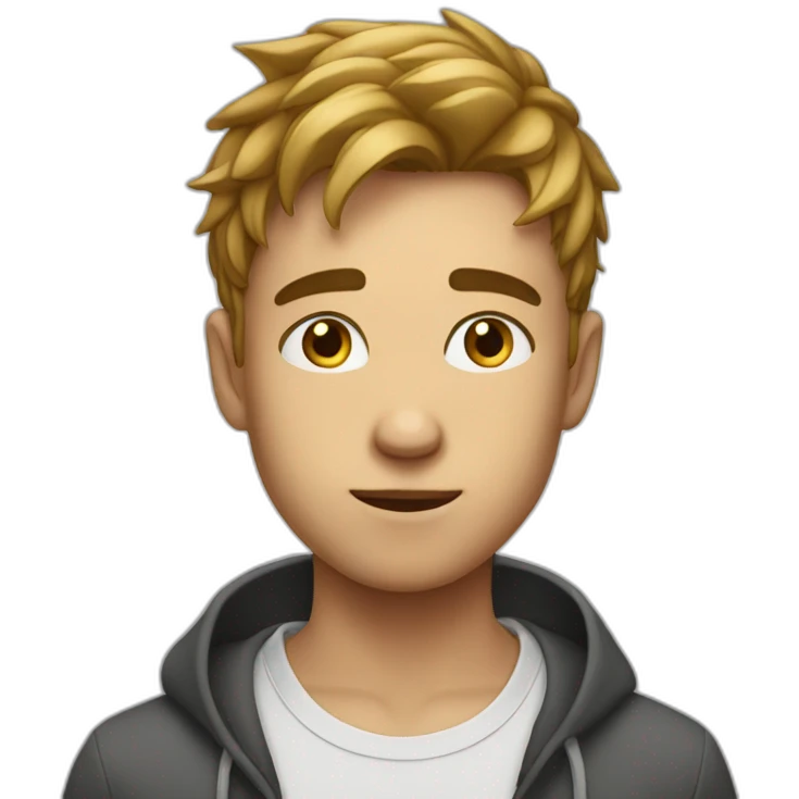 young guy thinking with his eyes closed emoji