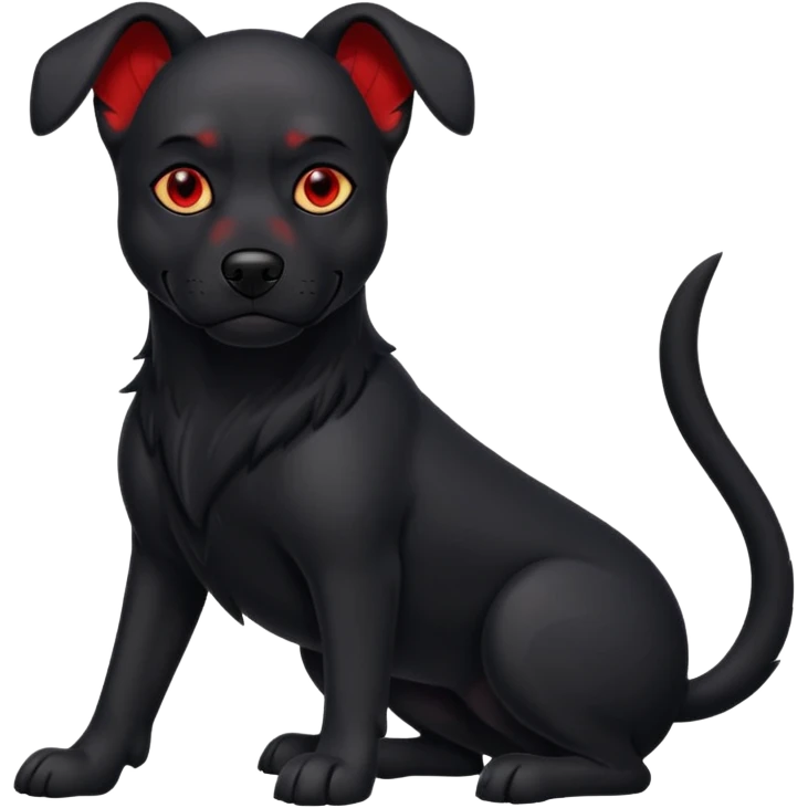 red eyed black dog  emoji
