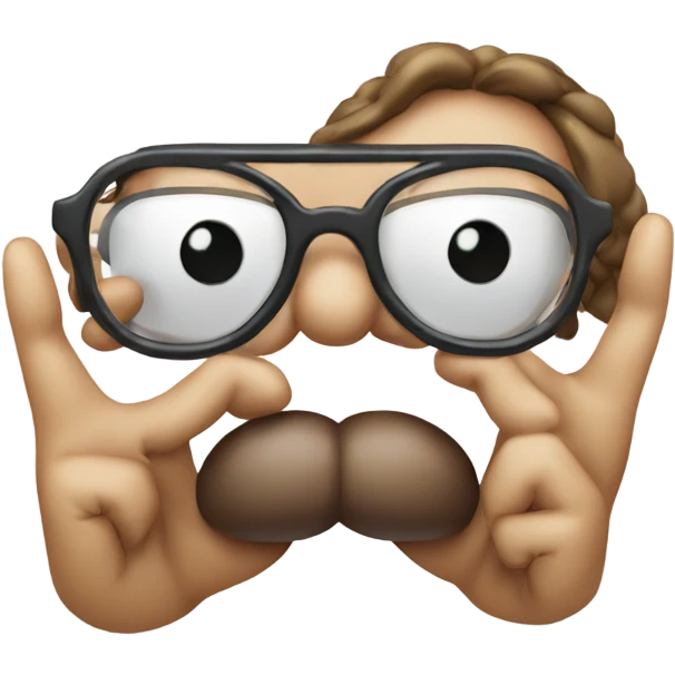 Salute with glasses tongue out and bow in the middle emoji