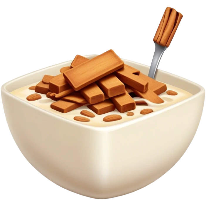 Cinnamon square cereal in milk emoji