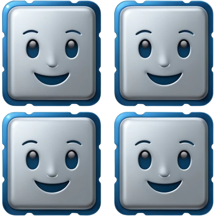 Intel processors with smiling emoji emoji