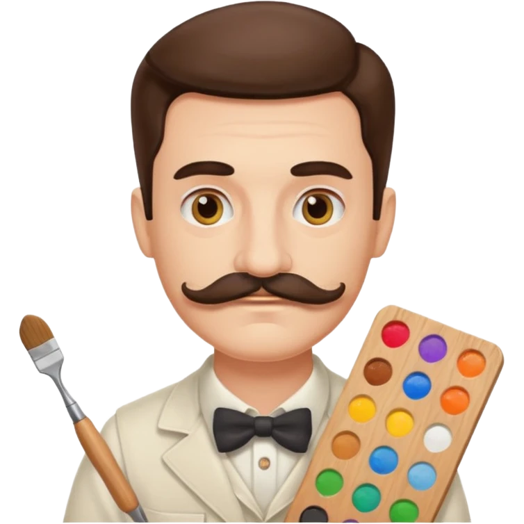 artist with a palette and a moustache emoji