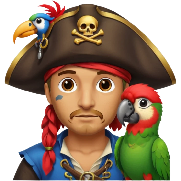 pirate and parrot emoji