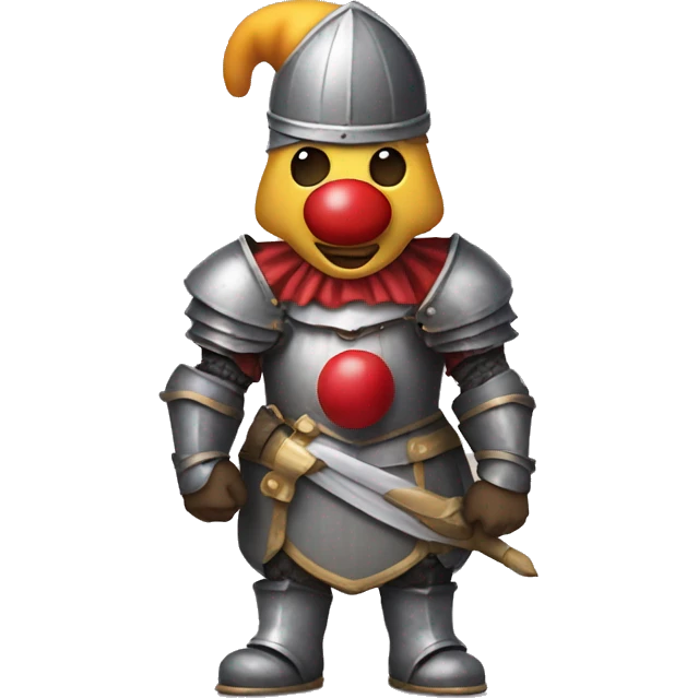 Knight wearing clown hat emoji