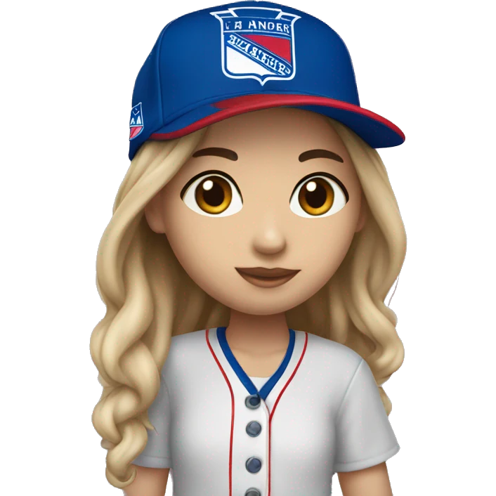Girl New York Rangers cap emoji