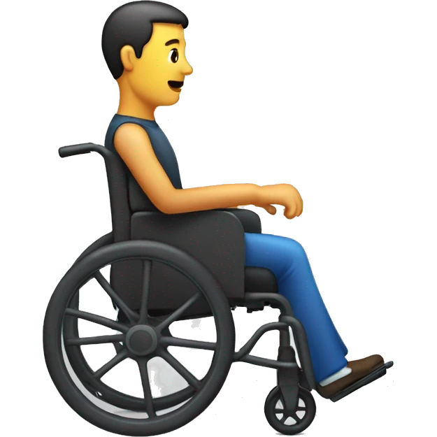 Man on wheelchair moving towards a hole  emoji