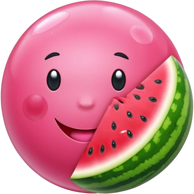 bubble gum and watermelon emoji