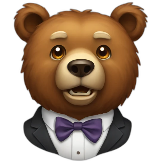 Scary Bear with bowtie emoji