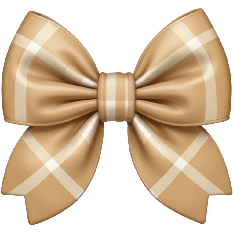 beige plaid bow emoji
