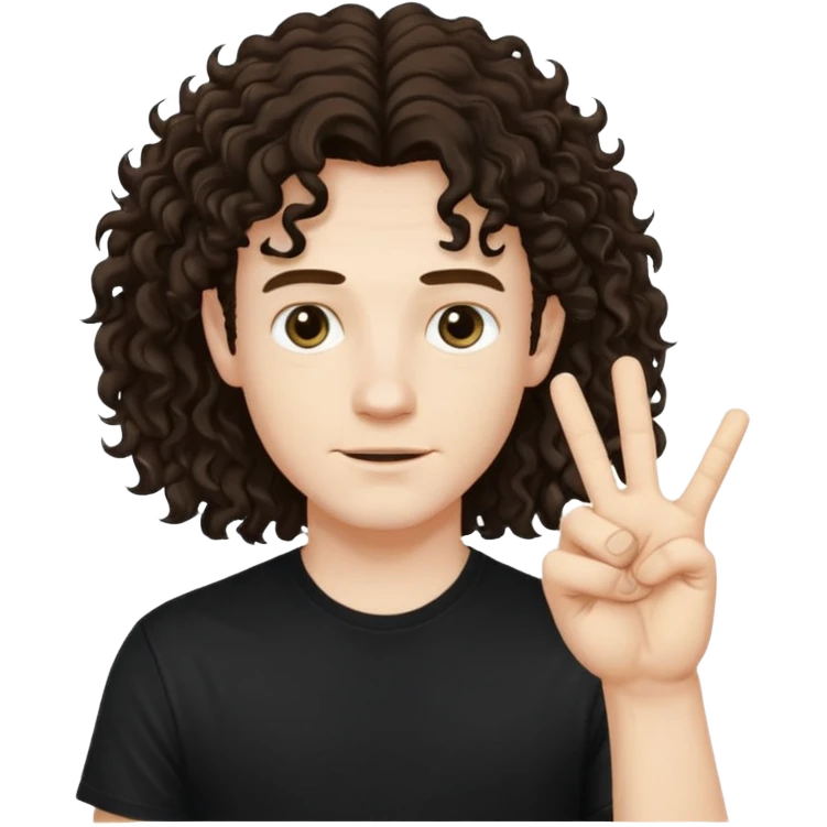 Eddie the freak from stranger things with his iconic hand sign like this "🤟" over his head emoji