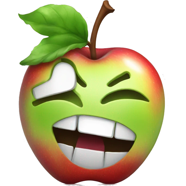 shiny apple with a bite taken out  emoji