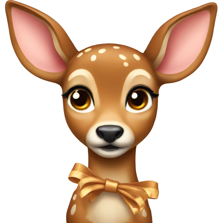 Fawn with a bow emoji