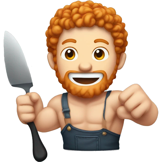 Make a emoji of a ginger curly headed guy hitting steak with his fist emoji