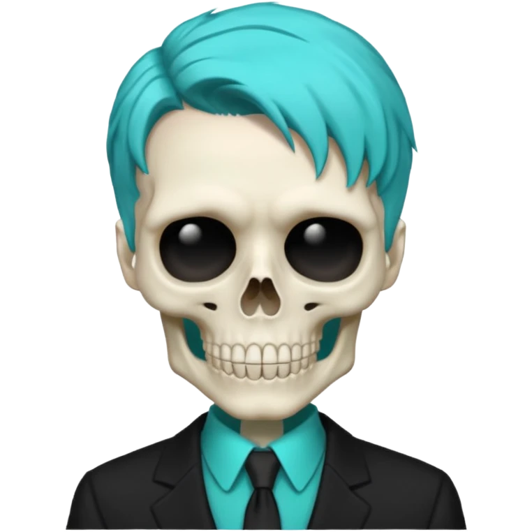turqoise haired skeleton emoji