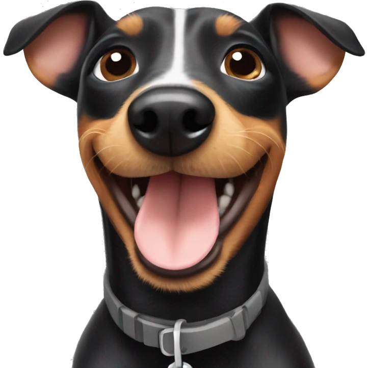 Dachshund-terrier mix dog smiling emoji