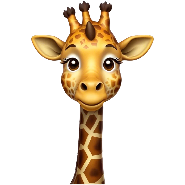Cinematic Comical Giraffe Portrait Emoji, Head tilted dramatically with an exaggeratedly amused expression, featuring a striking, patterned Fur with playful patches and a long, quirky neck, wide, expressive eyes filled with playful disbelief, Simplified yet hilariously expressive features, highly detailed, glowing with a slightly sassy glow, high shine, dramatic yet playful, stylized with an air of cheeky mischief, bright and endearing, soft glowing outline, capturing the essence of a spirited and over-the-top giraffe, so meme-worthy it feels like it could tower its way into internet fame instantly! emoji