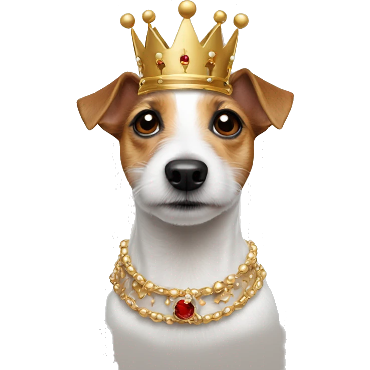 Jack Russell terrier with crown on ￼ emoji