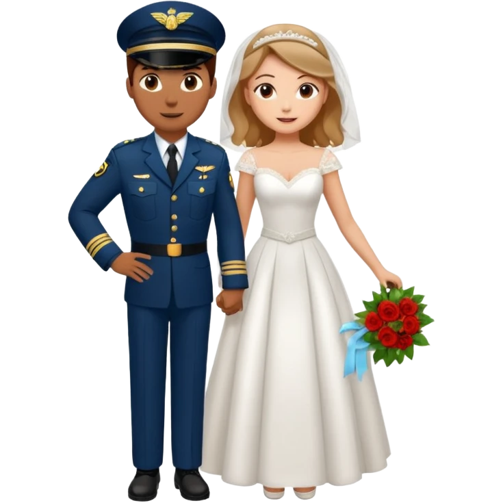 Bride and pilot salsa dancing emoji