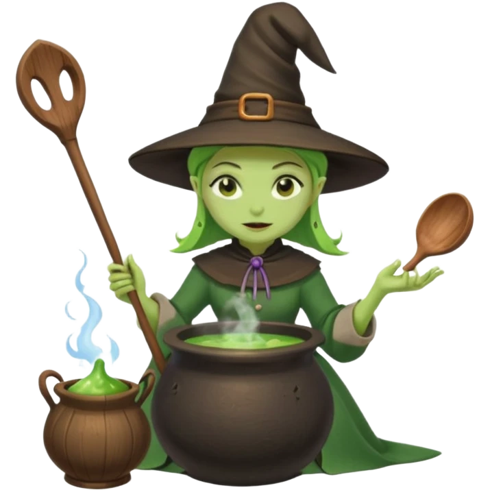 green witch cooking potion emoji