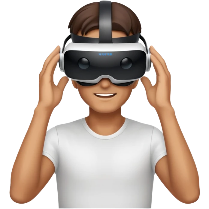 Man wearing a VR headset emoji