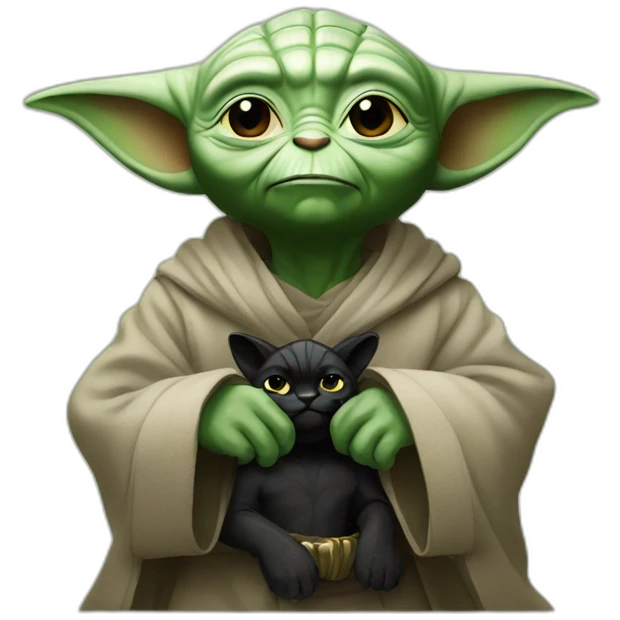 Yoda with black Panther emoji