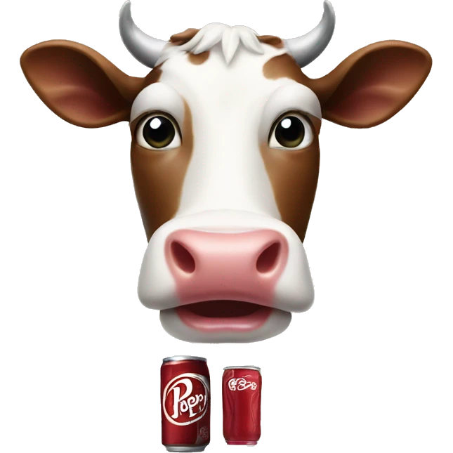 Cow with Dr Pepper emoji