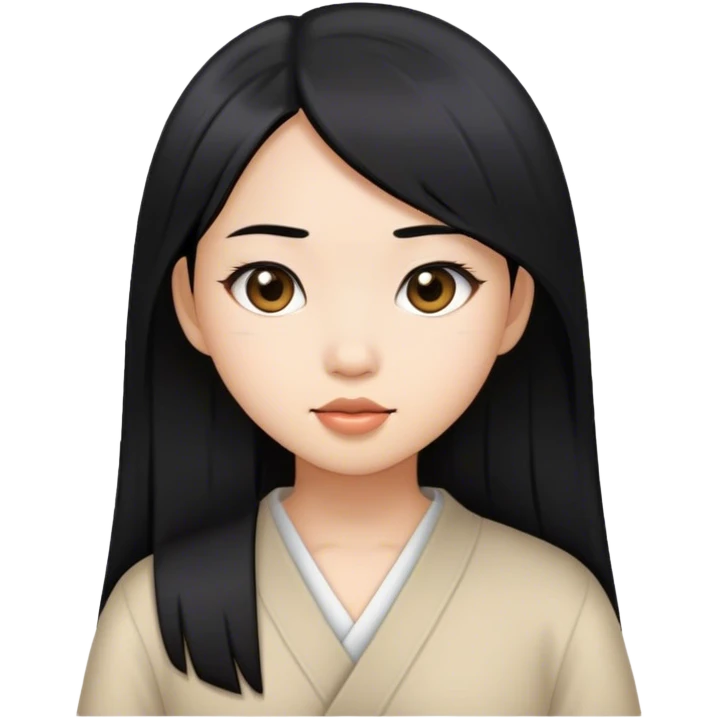 an asian girl with straight black hair emoji