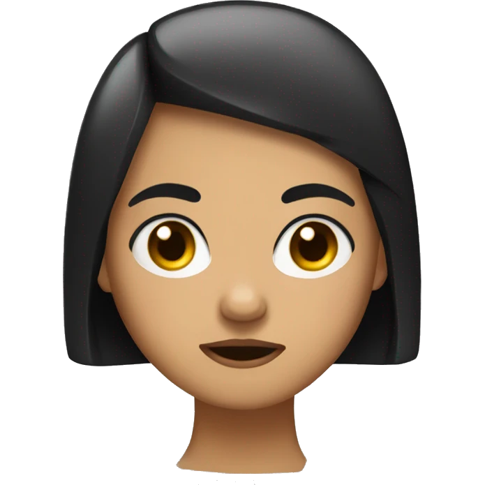 Tan girl with black hair rolling eyes in annoyance emoji