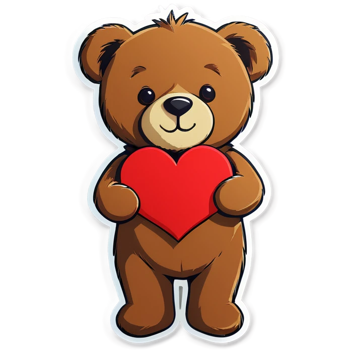 Teddy bear with a heart emoji