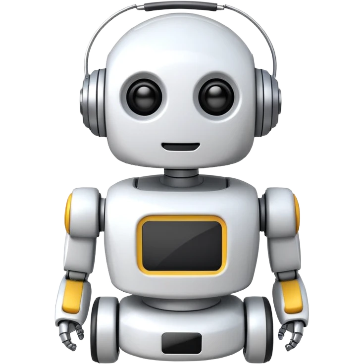 robot cartoon simple kid toy white innocent funny gudget chatGPT round adorable music_lover emoji