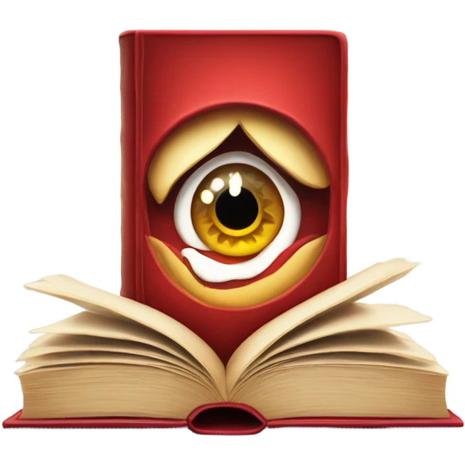 red magical book eye symbol in middle emoji